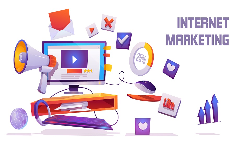 Internet marketing agency banner. Digital business